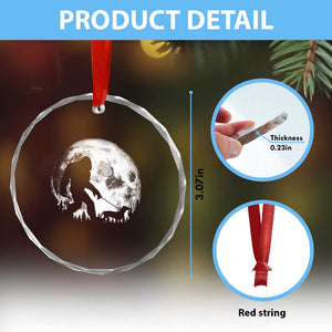 Bigfoot Walking Dachshund Crystal Glass Ornament Funny Doxie Wiener Sasquatch Night Stroll Full Moon TS10 Print Your Wear