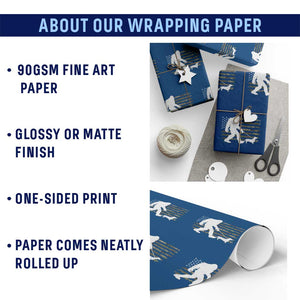 Bigfoot Walking Dachshund Wrapping Paper Roll Sasquatch Camo American Flag USA Military Patriotic TS10 Print Your Wear