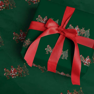 Bigfoot Xmas Cosplay Wrapping Paper Roll Funny Holiday Gift TS12 Green Print Your Wear