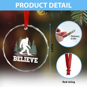 Bigfoot Xmas Crystal Glass Ornament Funny Sasquatch Believe Lovers Gifts TS10 Print Your Wear