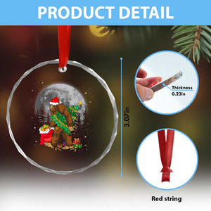 Bigfoot Xmas Tree Lights Crystal Glass Ornament Believe Xmas Sasquatch Lovers Ugly Gift TS10 Print Your Wear