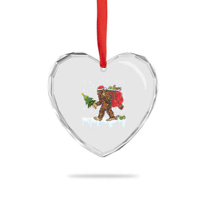 Bigfoot Xmas Tree Lights Heart Crystal Glass Ornament Believe Xmas Sasquatch Lovers Funny TS10 Print Your Wear