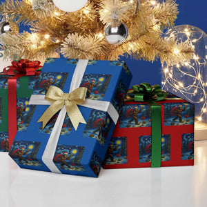 Bigfoot Xmas Wrapping Paper Roll Starry Night Van Gogh TS14 Print Your Wear