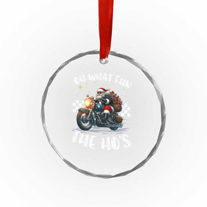 Biker Grandpa Santa on Motorcycle Xmas Crystal Glass Ornament Funny Oh What Fun It Is To Ride TS10 Print Your Wear