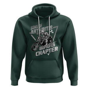 Biker Skeleton Hoodie Sons Of Arthritis Ibuprofen Chapter Dirt Bike TS02 Dark Forest Green Printyourwear