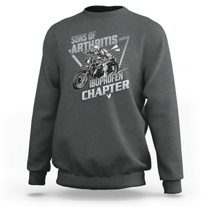 Biker Skeleton Sweatshirt Sons Of Arthritis Ibuprofen Chapter Dirt Bike TS02 Dark Heather Printyourwear
