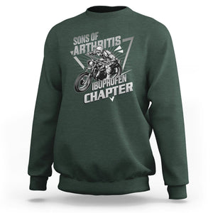 Biker Skeleton Sweatshirt Sons Of Arthritis Ibuprofen Chapter Dirt Bike TS02 Dark Forest Green Printyourwear