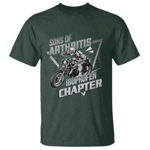 Biker Skeleton T Shirt Sons Of Arthritis Ibuprofen Chapter Dirt Bike TS02 Dark Forest Green Printyourwear