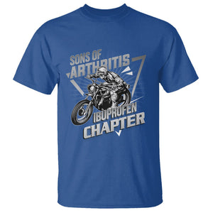 Biker Skeleton T Shirt Sons Of Arthritis Ibuprofen Chapter Dirt Bike TS02 Royal Blue Printyourwear