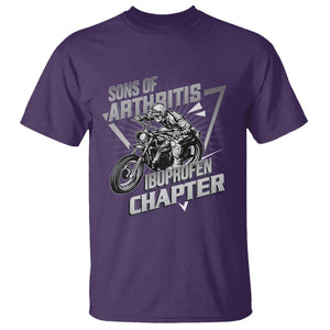 Biker Skeleton T Shirt Sons Of Arthritis Ibuprofen Chapter Dirt Bike TS02 Purple Printyourwear