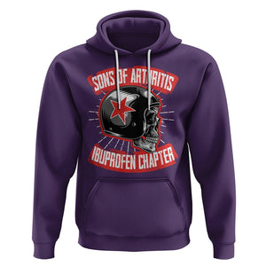 Biker Skull Hoodie Sons Of Arthritis Ibuprofen Chapter Motorcycle Rider Gang TS02 Purple Printyourwear