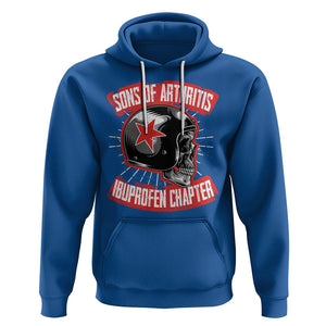 Biker Skull Hoodie Sons Of Arthritis Ibuprofen Chapter Motorcycle Rider Gang TS02 Royal Blue Printyourwear