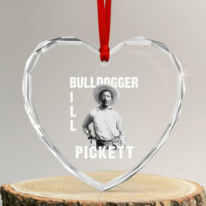 Bill Pickett Heart Crystal Glass Ornament Bulldogger Black Cowboy Western Legend Vintage TS02 Transparent Glass 3'' Heart Print Your Wear