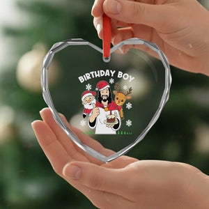 Birthday Boy Jesus Christmas Heart Crystal Glass Ornament Christian Xmas TS10 Print Your Wear