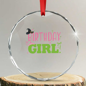 Birthday Girl Crystal Glass Ornament Witch Pink Green Toddler Baby 1st 2nd 3rd 4th 5th 6th 7th TS10 Transparent Glass 3'' Circle Print Your Wear