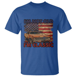 Birthday Mens T Shirt Motorcycle USA Flag Retro Biker I'm Not Old I'm Classic TS02 Royal Blue Printyourwear