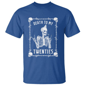 Birthday T Shirt Death To My Twenties Funny 30 Years Old Skeleton TS09 Royal Blue Printyourwear