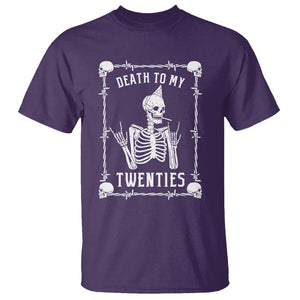 Birthday T Shirt Death To My Twenties Funny 30 Years Old Skeleton TS09 Purple Printyourwear