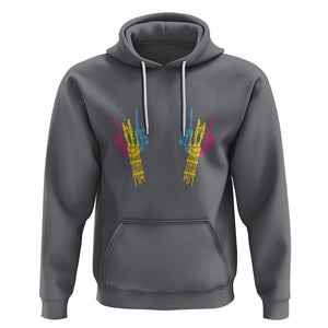 Bisexual Pride Hoodie Skeleton Rock Hand LGBTQ Bi Flag TS09 Charcoal Printyourwear