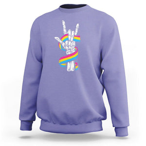Bisexual Pride Sweatshirt Skeleton Rock Hand LGBTQ Bi Flag TS09 Violet Printyourwear
