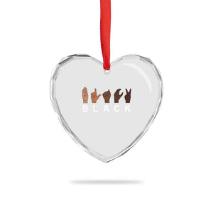 Black Asl Sign Language Hands Signs African American Month Heart Crystal Glass Ornament TS11 Print Your Wear