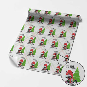 Black Cat Christmas Wrapping Paper Roll It's Fine I'm Fine Everything Is Fine TS02 Christmas Plaid Print Your Wear