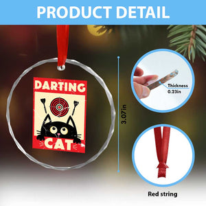 Black Cat Dart Thrower Crystal Glass Ornament Cat Lover Dartist Gift TS12 Print Your Wear