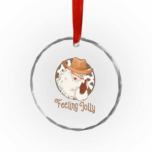 Black Cowboy Santa Christmas Crystal Glass Ornament Feeling Jolly TS14 Print Your Wear