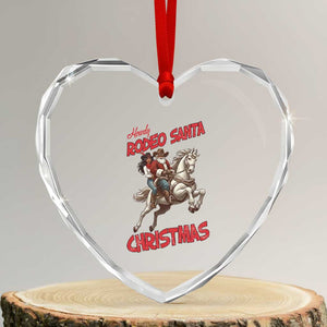 Black Cowboy Santa Christmas Heart Crystal Glass Ornament African American Western TS14 Transparent Glass 3'' Heart Print Your Wear