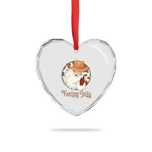 Black Cowboy Santa Christmas Heart Crystal Glass Ornament Feeling Jolly TS14 Print Your Wear