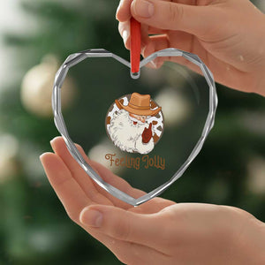 Black Cowboy Santa Christmas Heart Crystal Glass Ornament Feeling Jolly TS14 Print Your Wear