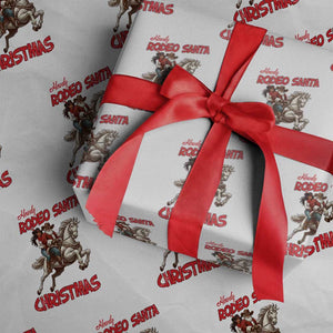Black Cowboy Santa Christmas Wrapping Paper Roll African American Western TS14 White Print Your Wear