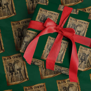 Black Cowboys Wrapping Paper Roll Vintage African American Western Black History TS10 Green Print Your Wear