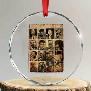 Black Freedom Fighters Crystal Glass Ornament Huey P. Newton Bobby Seale Black History Month Juneteenth TS10 Transparent Glass 3'' Circle Print Your Wear