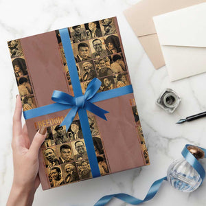Black Freedom Fighters Wrapping Paper Roll Huey P. Newton Bobby Seale Black History Month Juneteenth TS10 Mocha Print Your Wear