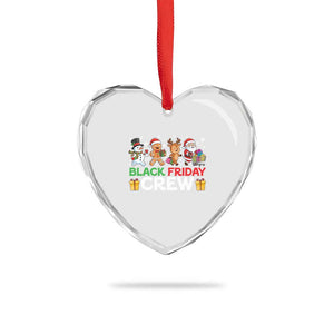 Black Friday Crew Christmas Heart Crystal Glass Ornament Funny Holiday Shopping Squad TS02 Print Your Wear