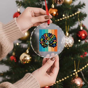Black Girl Magic Pride Crystal Glass Ornament Unapologetically Dope Retro Sunset TS12 Print Your Wear