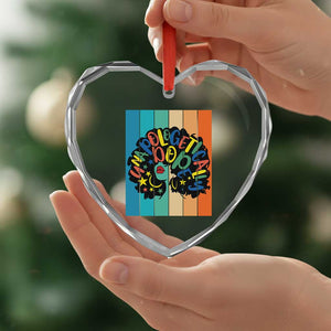 Black Girl Magic Pride Heart Crystal Glass Ornament Unapologetically Dope Retro Sunset TS12 Print Your Wear