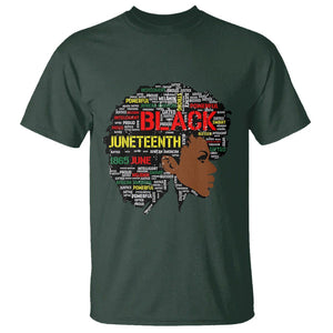 Black Heritage T Shirt For Melanin Black Women Natural Hair Afro Word Art TS01 Dark Forest Green Printyourwear