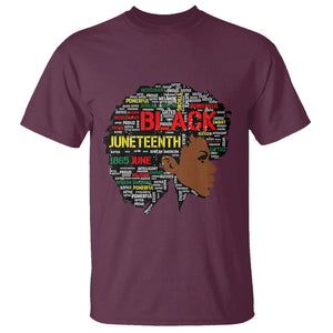 Black Heritage T Shirt For Melanin Black Women Natural Hair Afro Word Art TS01 Maroon Printyourwear