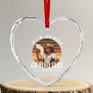 Black History African Melanin Cowgirl Heart Crystal Glass Ornament Country Girls African American Western Tribute TS10 Transparent Glass 3'' Heart Print Your Wear