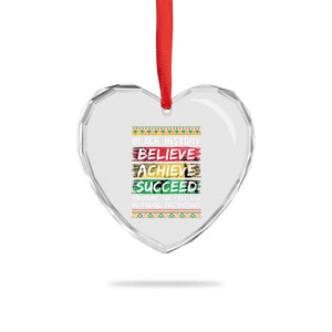 Black History Believe Achieve Succeed Heart Crystal Glass Ornament African American History TS11 Print Your Wear