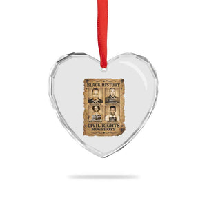 Black History Civil Rights Mugshots Heart Crystal Glass Ornament Malcolm X MLK John Lewis Huey P Newton TS11 Print Your Wear
