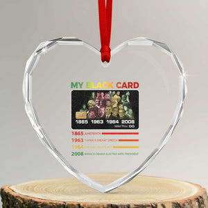 Black History Heart Crystal Glass Ornament My Black Card Greatest African American Leaders TS11 Transparent Glass 3'' Heart Print Your Wear