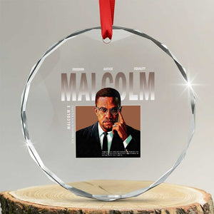 Black History Hero Malcolm X Crystal Glass Ornament Stumbling Is Not Falling TS12 Transparent Glass 3'' Circle Print Your Wear