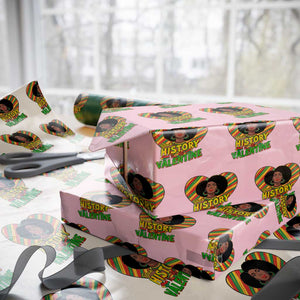Black History Is My Valentine Wrapping Paper Roll Gift For Black Women TS12 Light Pink Print Your Wear