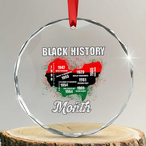 Black History Leaders Crystal Glass Ornament African American Milestones Map Civil Right TS10 Transparent Glass 3'' Circle Print Your Wear