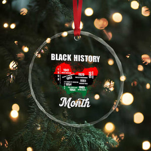 Black History Leaders Crystal Glass Ornament African American Milestones Map Civil Right TS10 Print Your Wear