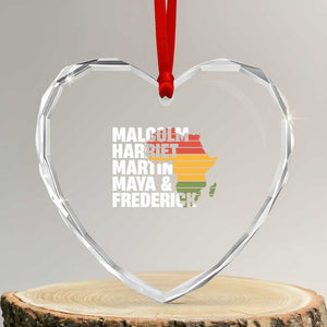Black History Leaders Heart Crystal Glass Ornament Malcolm Harriet Martin Maya Frederick Africa Map TS11 Transparent Glass 3'' Heart Print Your Wear