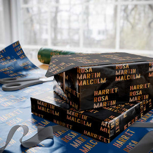 Black History Leaders Wrapping Paper Roll Harriet Rosa Martin Malcolm TS14 Black Print Your Wear